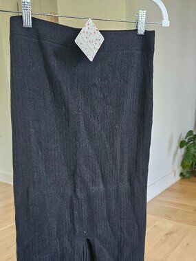 Free People Skyline Midi Ribbed Knit Skirt with Front Slit NWT